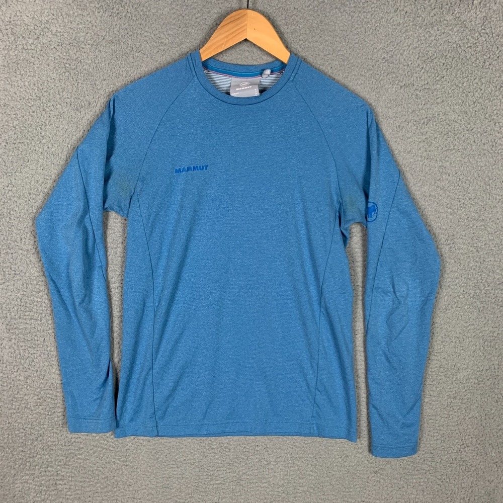 Mammut Aegility T-Shirt Mens Small Blue Long Sleeve Stretch Baselayer